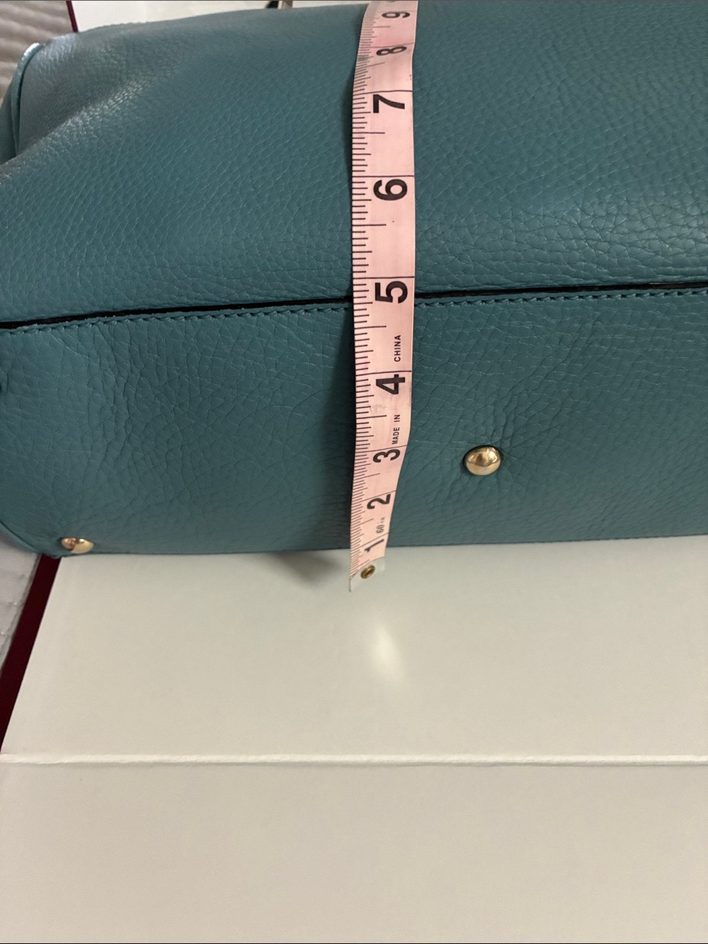 Gucci Light Blue Pebbled Leather Satchel with Bamboo Handles - Picture 15 of 16